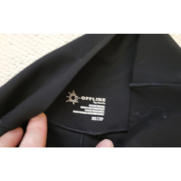 OFFLINE By Aerie Real Me High Waisted Crossover Rib Super Flare Legging Size xs - Picture 9 of 11